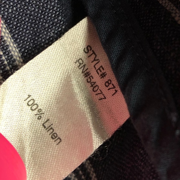 CAbi #871 Blue Striped Linen Blazer Jacket anchor - Picture 4 of 4